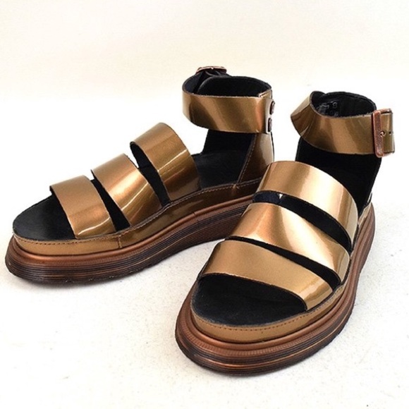 Dr. Martens Shoes | Dr. Martens Clarissa Copper Spectra Patent Sandals Rare Size 56 Womens | Color: Brown/Tan | Size: 5 | Pm-68207291's Closet